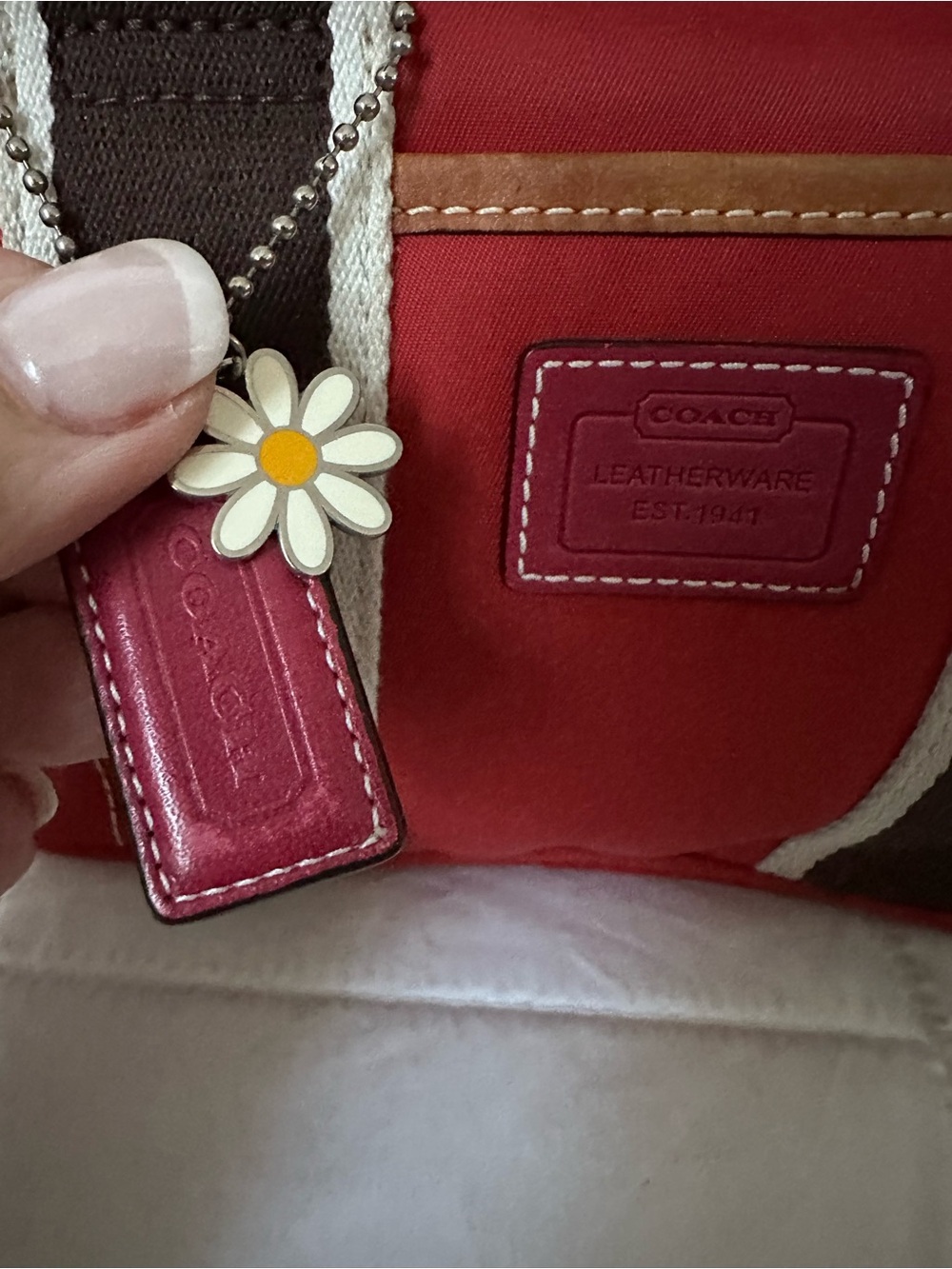 Coach Hampton Mini Red Tote - Picture 3 of 14